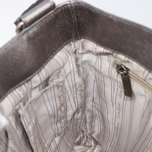 Salvatore Ferragamo Gancini Shoulder Bag Leather Gold Auth 213768A