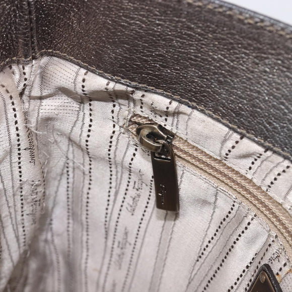 Salvatore Ferragamo Gancini Shoulder Bag Leather Gold Auth 213768A