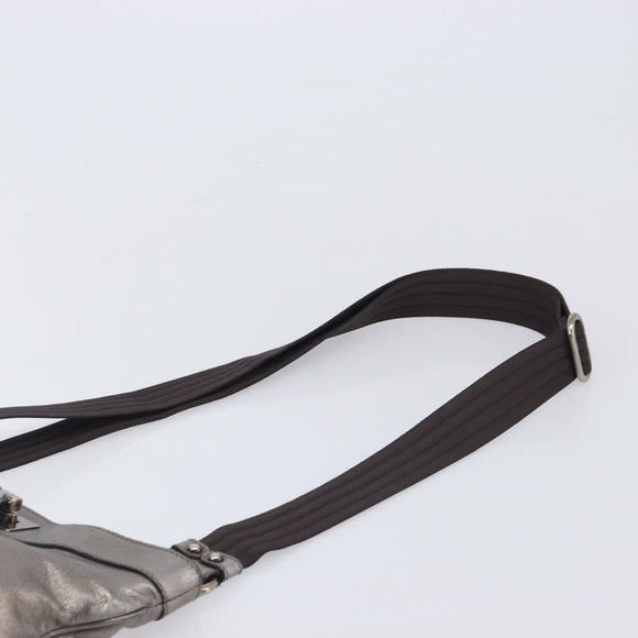 Salvatore Ferragamo Gancini Shoulder Bag Leather Gold Auth 213768A