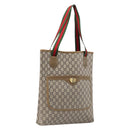 GUCCI GUCCI Plus Tote Bag PVC Leather Beige Gold Auth 213769-1