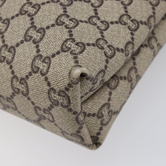 GUCCI GUCCI Plus Tote Bag PVC Leather Beige Gold Auth 213769