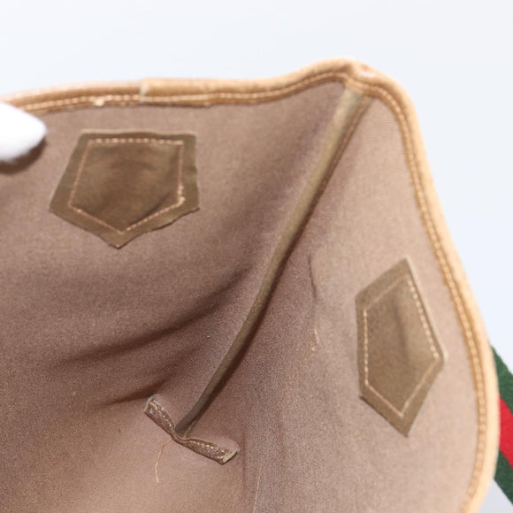 GUCCI GUCCI Plus Tote Bag PVC Leather Beige Gold Auth 213769