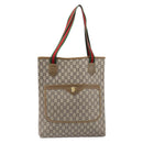 GUCCI GUCCI Plus Tote Bag PVC Leather Beige Gold Auth 213769-2
