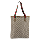 GUCCI GUCCI Plus Tote Bag PVC Leather Beige Gold Auth 213769-3