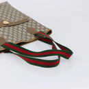 GUCCI GUCCI Plus Tote Bag PVC Leather Beige Gold Auth 213769-7