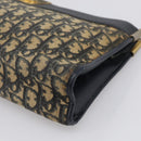 Christian Dior Trotter Canvas Shoulder Bag Navy Gold Tone Auth 213771-10