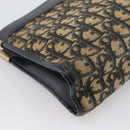 Christian Dior Trotter Canvas Shoulder Bag Navy Gold Tone Auth 213771-13
