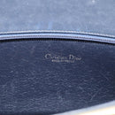 Christian Dior Trotter Canvas Shoulder Bag Navy Gold Tone Auth 213771-18