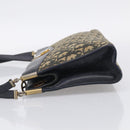 Christian Dior Trotter Canvas Shoulder Bag Navy Gold Tone Auth 213771-4