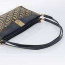 Christian Dior Trotter Canvas Shoulder Bag Navy Gold Tone Auth 213771-7