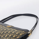 Christian Dior Trotter Canvas Shoulder Bag Navy Gold Tone Auth 213771-8