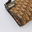 Christian Dior Trotter Canvas Shoulder Bag Brown Gold Auth 213774-11