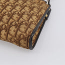 Christian Dior Trotter Canvas Shoulder Bag Brown Gold Auth 213774-12