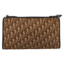 Christian Dior Trotter Canvas Shoulder Bag Brown Gold Auth 213774-3