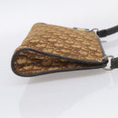 Christian Dior Trotter Canvas Shoulder Bag Brown Gold Auth 213774-5
