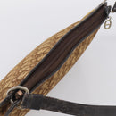 Christian Dior Trotter Canvas Shoulder Bag Brown Gold Auth 213774-6