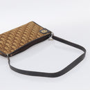 Christian Dior Trotter Canvas Shoulder Bag Brown Gold Auth 213774-7