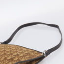 Christian Dior Trotter Canvas Shoulder Bag Brown Gold Auth 213774-8