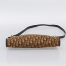 Christian Dior Trotter Canvas Shoulder Bag Brown Gold Auth 213774-9