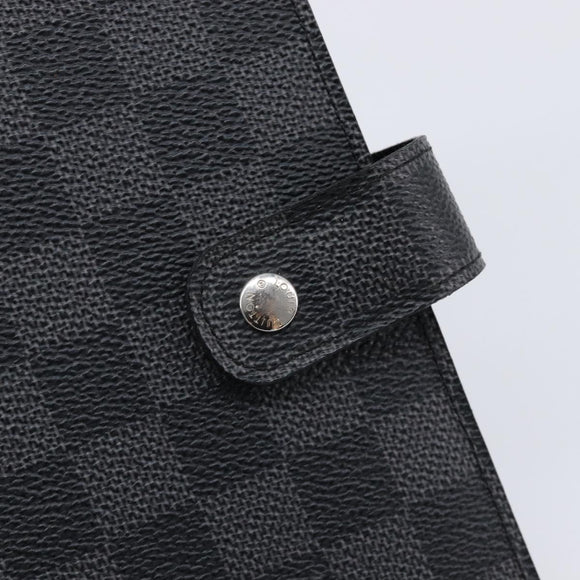 LOUIS VUITTON Damier Graphite Agenda MM Day Planner Cover R20242 LV Auth 213780