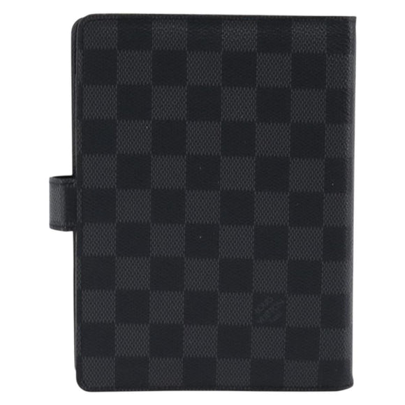 LOUIS VUITTON Damier Graphite Agenda MM Day Planner Cover R20242 LV Auth 213780
