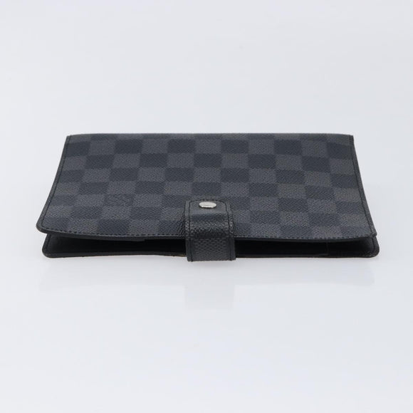 LOUIS VUITTON Damier Graphite Agenda MM Day Planner Cover R20242 LV Auth 213780