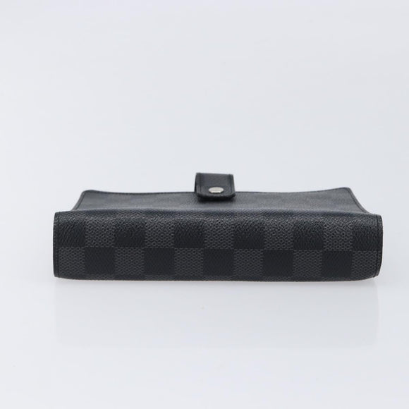 LOUIS VUITTON Damier Graphite Agenda MM Day Planner Cover R20242 LV Auth 213780