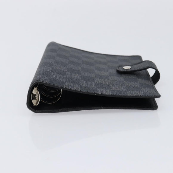 LOUIS VUITTON Damier Graphite Agenda MM Day Planner Cover R20242 LV Auth 213780