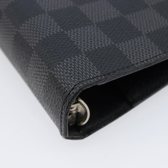 LOUIS VUITTON Damier Graphite Agenda MM Day Planner Cover R20242 LV Auth 213780