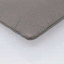 GUCCI Bamboo Clutch Bag Leather Gray Gold 449653 Auth 213782A-10