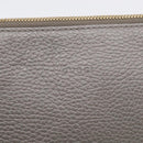 GUCCI Bamboo Clutch Bag Leather Gray Gold 449653 Auth 213782A-13