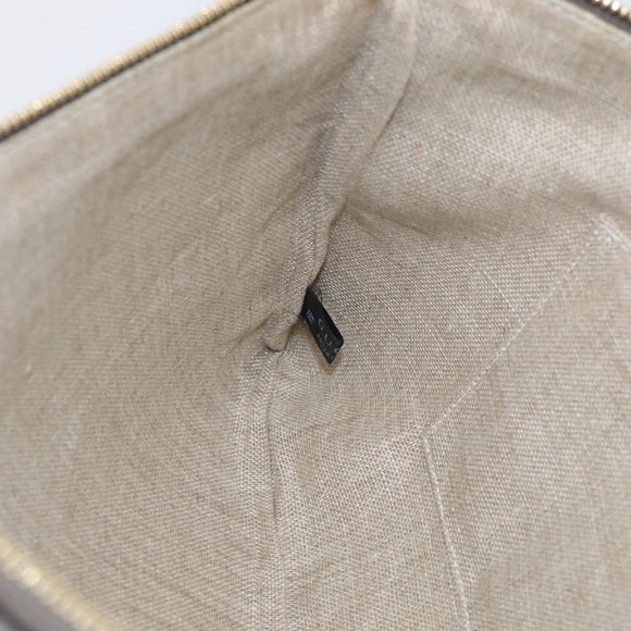 GUCCI Bamboo Clutch Bag Leather Gray Gold 449653 Auth 213782A