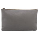 GUCCI Bamboo Clutch Bag Leather Gray Gold 449653 Auth 213782A-2