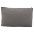 GUCCI Bamboo Clutch Bag Leather Gray Gold 449653 Auth 213782A-3