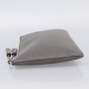 GUCCI Bamboo Clutch Bag Leather Gray Gold 449653 Auth 213782A-4