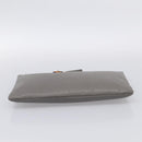 GUCCI Bamboo Clutch Bag Leather Gray Gold 449653 Auth 213782A-8