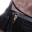 Salvatore Ferragamo Gancini Shoulder Bag Suede Brown Gold Auth 213783-22