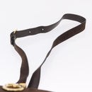 Salvatore Ferragamo Gancini Shoulder Bag Suede Brown Gold Auth 213783-8