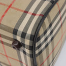 BURBERRY Nova Check Hand Bag Canvas Beige Gold Tone Auth 213784-14