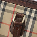BURBERRY Nova Check Hand Bag Canvas Beige Gold Tone Auth 213784-19