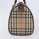 BURBERRY Nova Check Hand Bag Canvas Beige Gold Tone Auth 213784-5