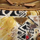 PRADA Tote Bag Nylon Brown Gold Tone Auth 213789-15
