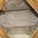 PRADA Tote Bag Nylon Brown Gold Tone Auth 213789-18