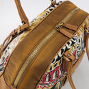 PRADA Tote Bag Nylon Brown Gold Tone Auth 213789-6