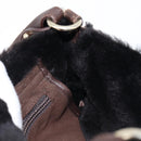 Salvatore Ferragamo Mouton Gancini Shoulder Bag Brown Gold Auth 213790A-22