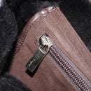 Salvatore Ferragamo Mouton Gancini Shoulder Bag Brown Gold Auth 213790A-24