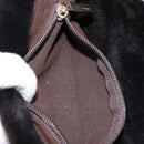 Salvatore Ferragamo Mouton Gancini Shoulder Bag Brown Gold Auth 213790A-25