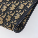 Christian Dior Trotter Canvas Shoulder Bag Navy Gold Auth 213791-10