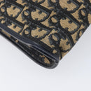 Christian Dior Trotter Canvas Shoulder Bag Navy Gold Auth 213791-13