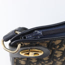 Christian Dior Trotter Canvas Shoulder Bag Navy Gold Auth 213791-15